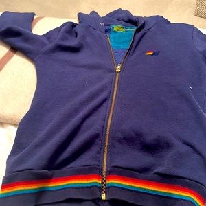 Hoodie zippy Aviator Nation sweatshirt in size Small in Navy Blue